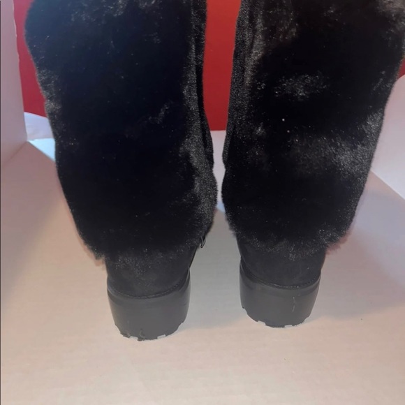 Midnight Velvet Black Sequined Buckles & Fur WMNS Boots SIZE: 10 - Picture 6 of 12